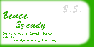 bence szendy business card